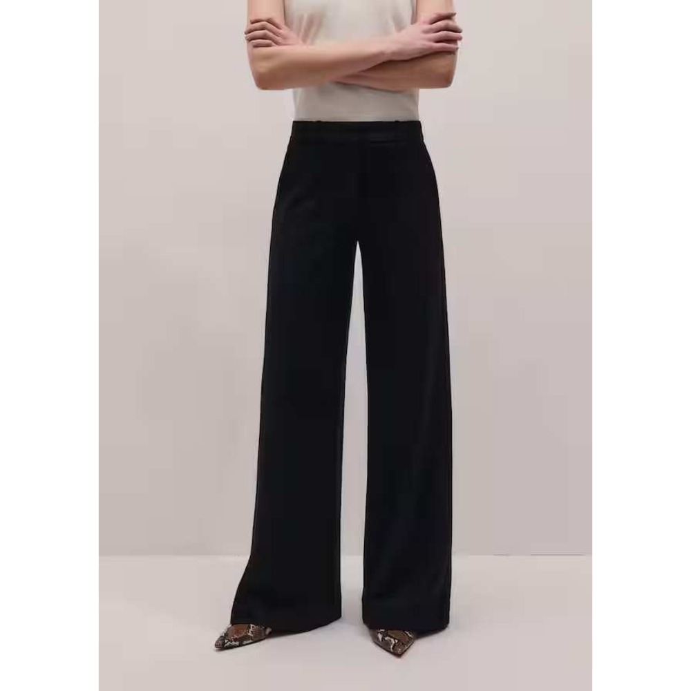 ME+EM Luxe Travel Tailored Wide Leg Trouser Black Size 6 New With Tags